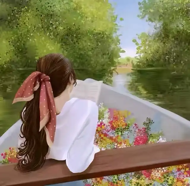 手绘文艺风女生头像,唯美治愈系