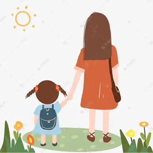 育儿母女人物春游背影素材图片免费下载千库网