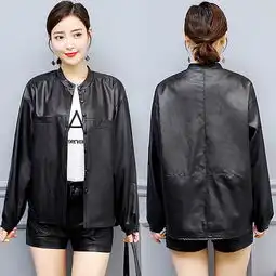 韩版机车立领修身黑色显瘦皮衣女短款pu皮夹克小外套