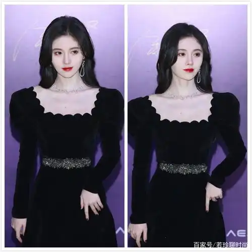 黑色裙子原来这么可爱,鞠婧祎穿温柔,欧阳娜娜穿的很清纯