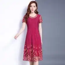 碎花红色上衣
