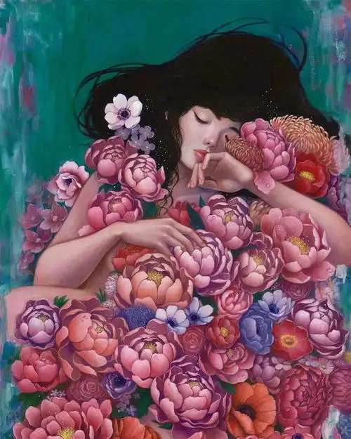 插画头像女生简约气质落