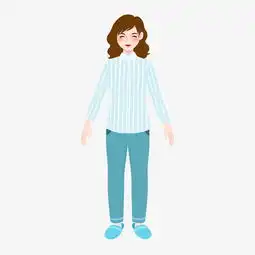 手绘居家温馨睡衣女孩免扣素材图片素材其他格式下载动漫人物大全