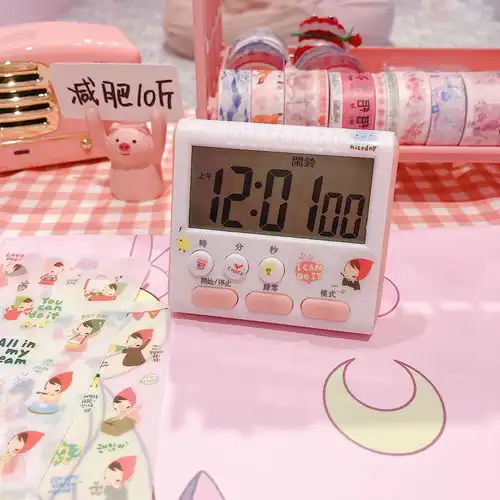 抖音学习静音厨房计时器学生闹钟可爱做题少女心定时间效率管理器
