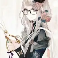 动漫戴眼镜女头