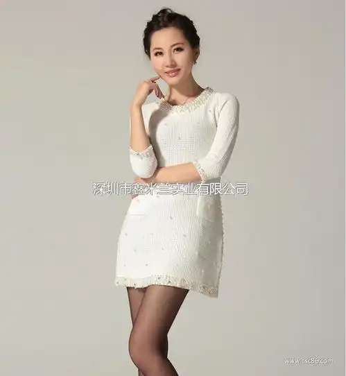 2013气质淑女钉珠圆领七分袖连衣裙韩版厂家直销