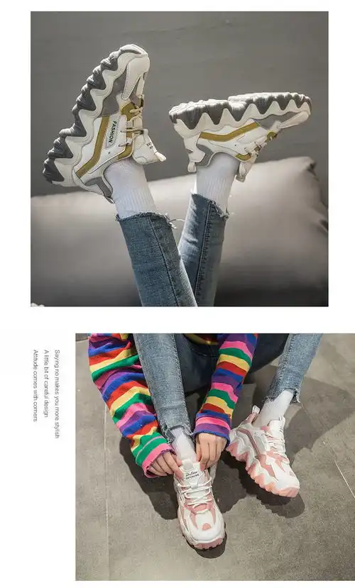 网红拼色老爹鞋女ins潮超火2020新款春季韩版百搭休闲运动鞋女鞋k