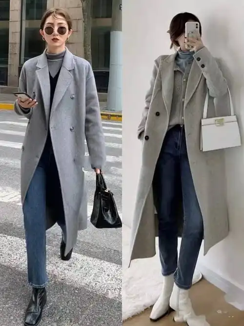 优雅成熟的女人,冬天大衣都喜欢黑白灰,高级又显气质