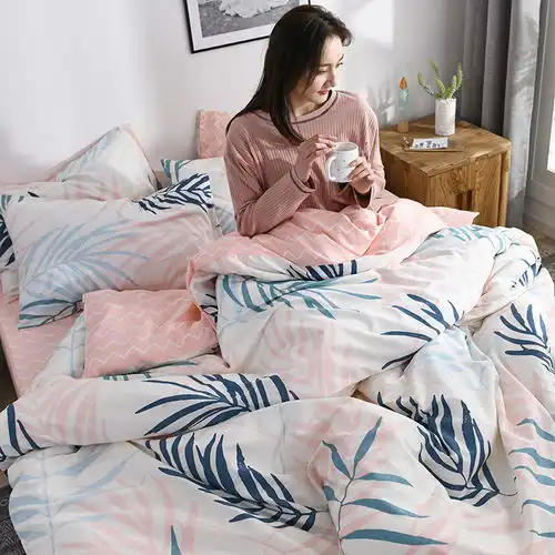 全棉简约小清新床上用品四件套儿童卡通印花三件套mh福卡商城