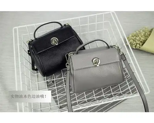 2020夏新款欧美时尚潮流头层牛皮手提女式包单肩真皮斜挎锁扣包