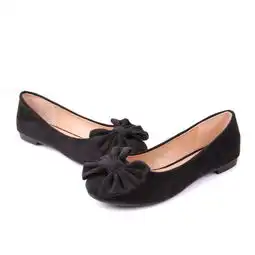 smg欧美风简约大蝴蝶结豹纹圆头平底单鞋平跟女鞋516