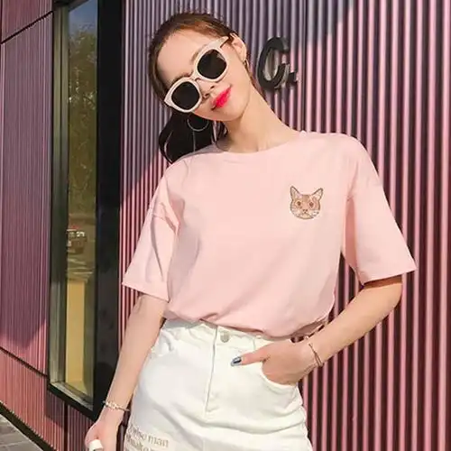 马卡龙色t恤,化身清新小仙女