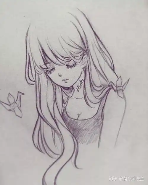 美女画像头像速写