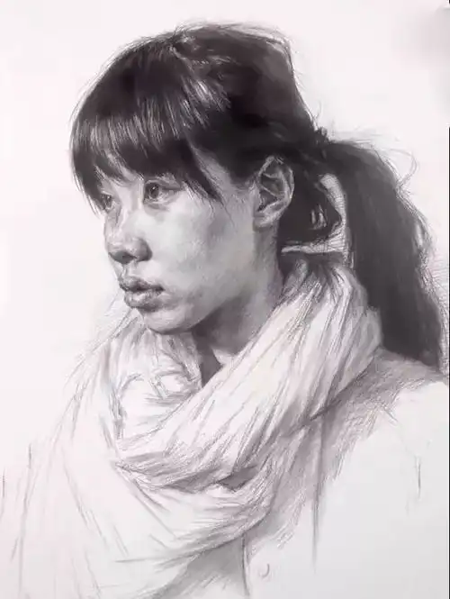 这里最全面的,各角度女青年素描头像解析......