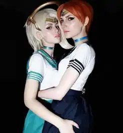 美少女战士版守望先锋cos天使莫伊拉大玩暧昧