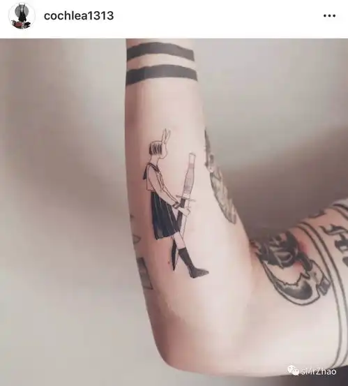 smrzhao纹身推荐第154期黑白动漫黑魔法少女森系纹身