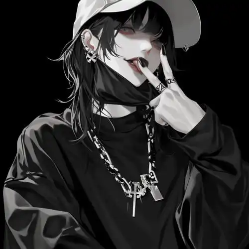 黑色头像纯黑女生孤独
