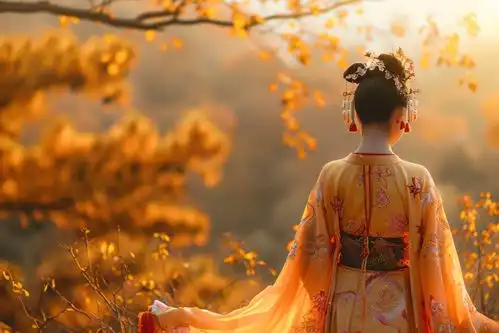 古风气质美女背影摄影图摄影图