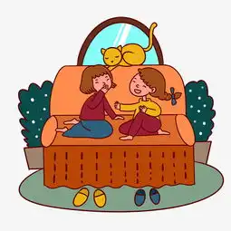 手绘卡通可爱快乐女生闺蜜寒假假期生活图片素材其他格式下载动漫人物大全
