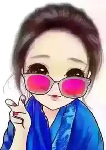 求红眼镜卡通女生图片如下图的情侣头像