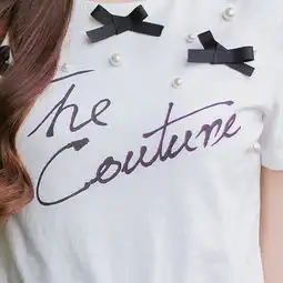 木木家特价.韩版甜美蝴蝶结短袖女学生t字母落肩袖上衣t恤简单网www.j.cn