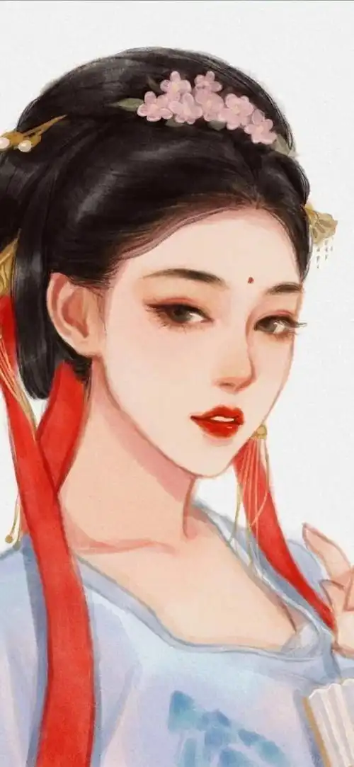 绝美仙气女生头像插画壁纸,闪闪发光,太美了