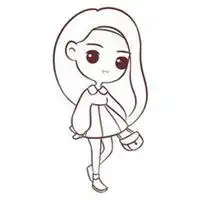 小女孩头像可爱简笔画心