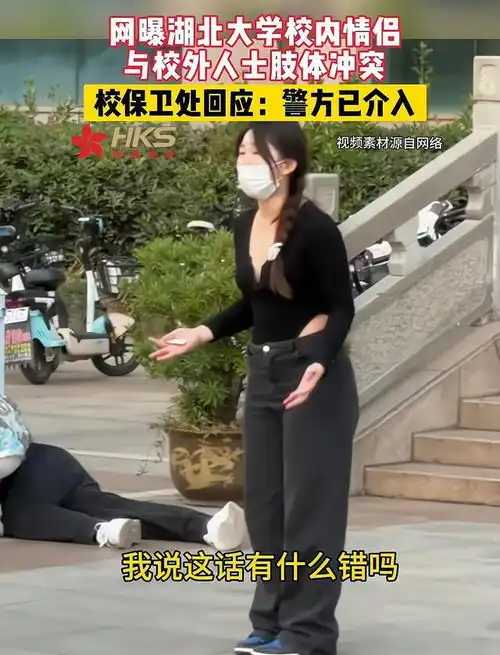湖北大学情侣被打,只因大开领女主一句话年龄和我爸一样还看我
