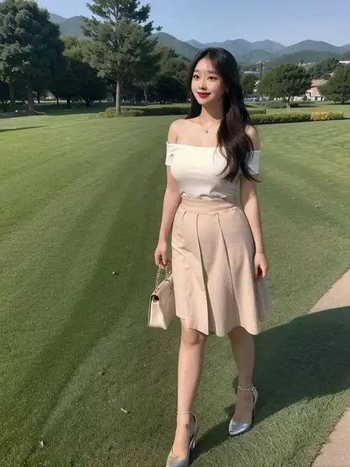 美女,都市优雅风范,白色连衣裙展现清新魅力