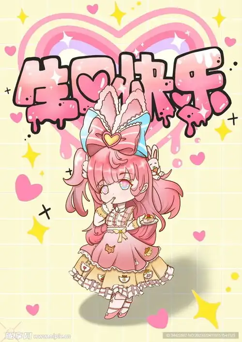 生日快乐女孩祝福设计图