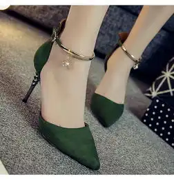 莫蕾蔻蕾70151性感尖头高跟鞋女细跟春季单鞋新款韩版百搭浅口一字扣女鞋子