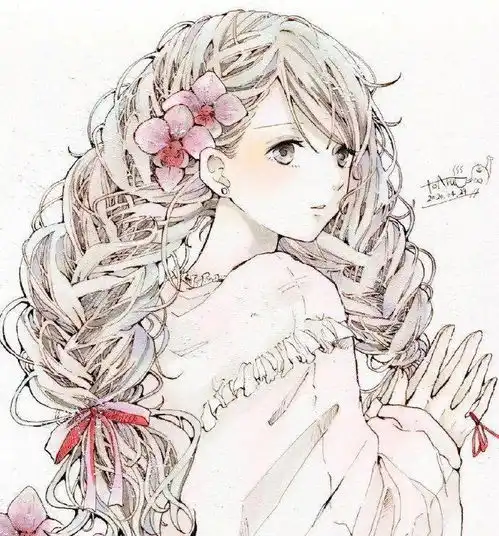 清新少女发型素材,这个画风爱了