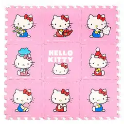 明德覆膜蓝粉hellokitty卡通儿童卧室爬行垫凯蒂猫泡沫拼图地垫30301.09片包