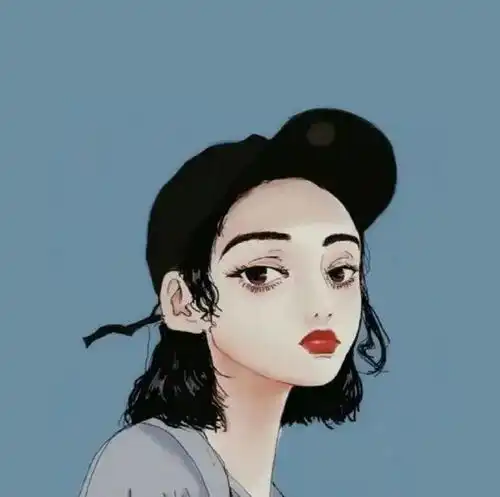 暗黑丧酷头像女插画壁纸