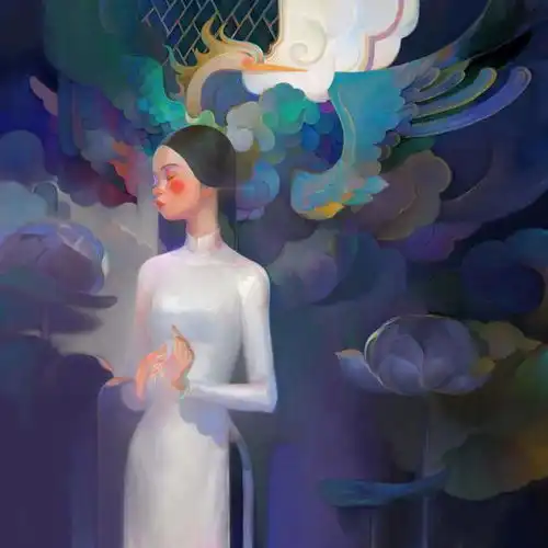 90后插画家,画出柔美的越南少女,充满梦幻的诗意