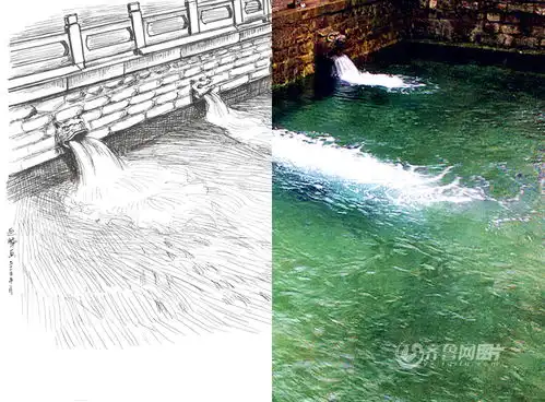 山东女教师手绘钢笔黑白画还原老济南风情
