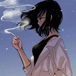 女生抽烟头像黑白变黑