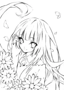 动漫女孩长发随风飘动眼睛大这样的人物简笔画要简笔画不要图片