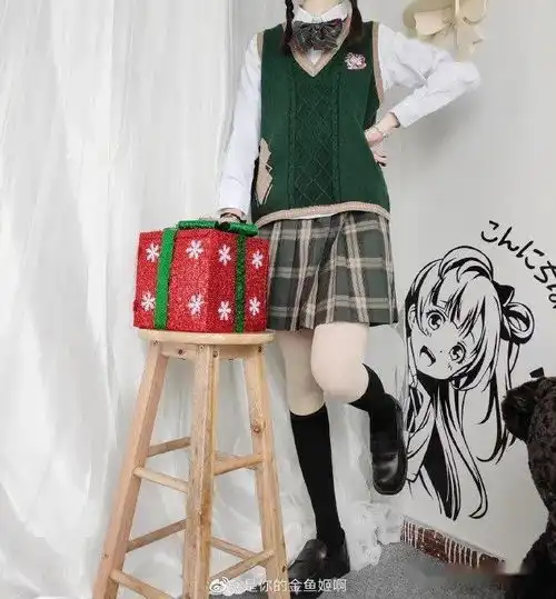 jk制服少女怎么过圣诞这些红绿裙也太好看了