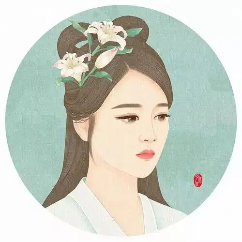 古典美人插画,气质头像必选