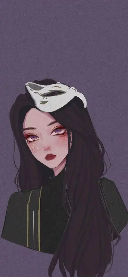 女孩侧脸头像竖屏壁纸冷