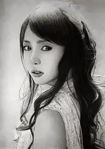 手绘黑白头像女美女头像