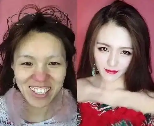 大学女生化妆前后对比图,前后判若两人,网友这是换头了吗