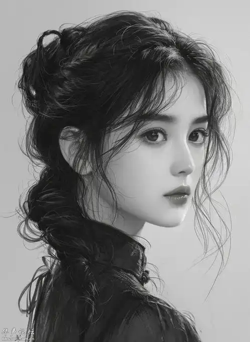 手绘美人头像