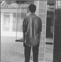 把这幅男图做成和女图一样的黑白效果