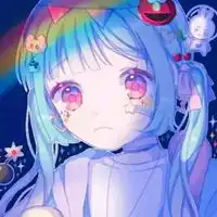 qq蓝色系女生头像
