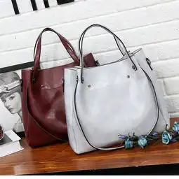 迪阿伦2018新款女包子母包四件套手提包欧美风纯色单肩斜挎包