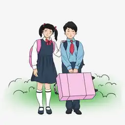 开学日小学生背书包结伴上学图片素材其他格式下载动漫人物大全