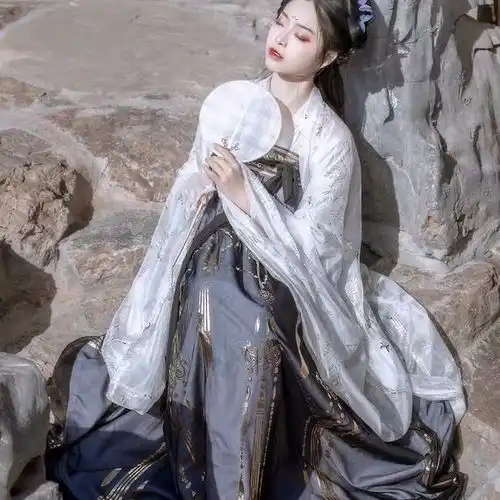 中国风澜珊大袖衫古装日常彼岸花学生长款齐胸汉服仙女儒裙套装