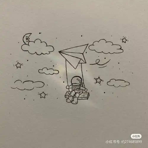 学习ins风黑白简笔画